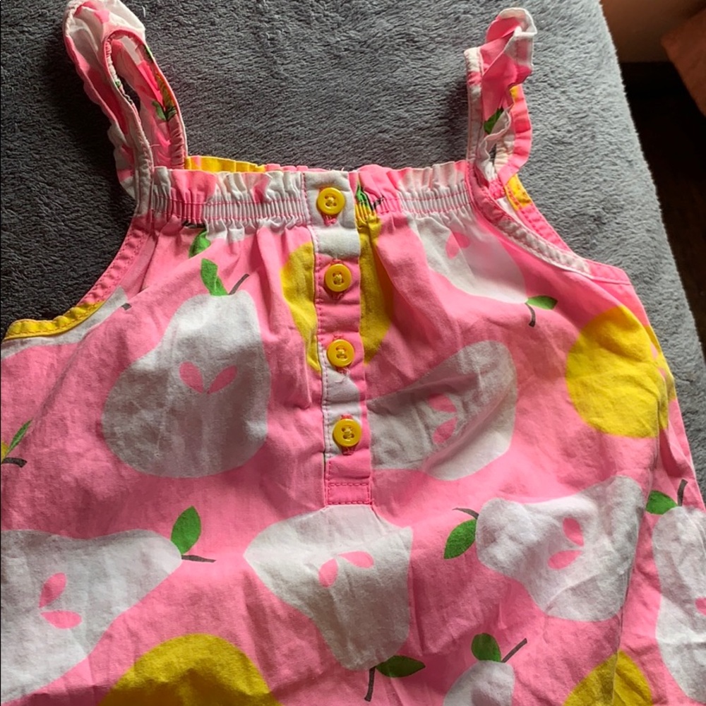 girls pear print romper-style onesie